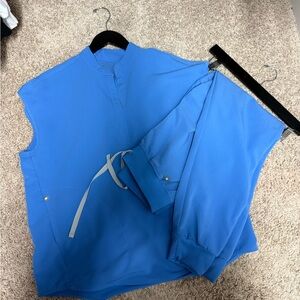 Figs Blue Top and Jogger scrub Set